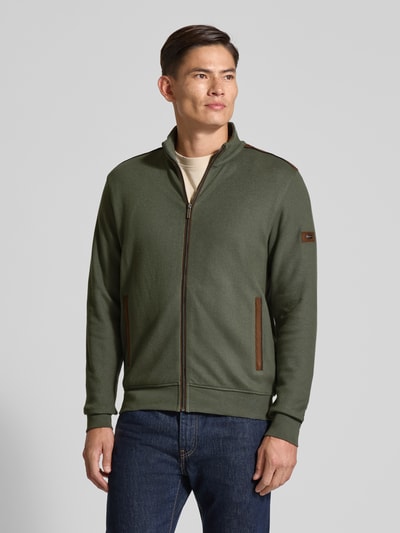 bugatti Sweatjack met opstaande kraag, model 'Selanik' Kaki - 4