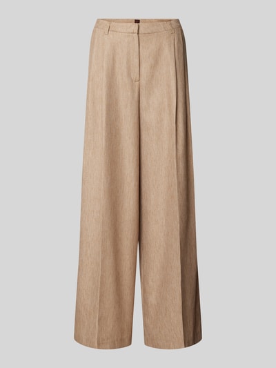 Stefanel Spodnie z szerokimi nogawkami w jednolitym kolorze Beżowy 2
