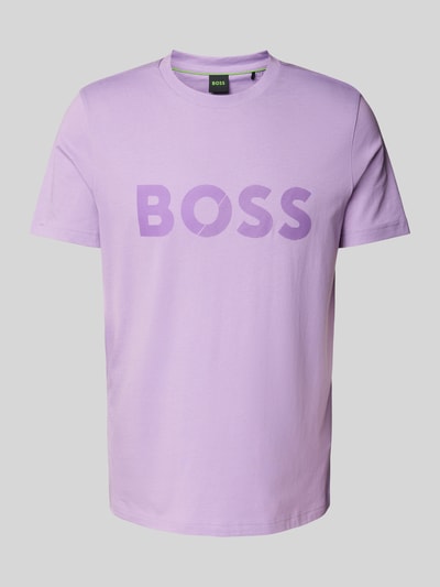 BOSS Green T-Shirt mit Label-Print Flieder 2