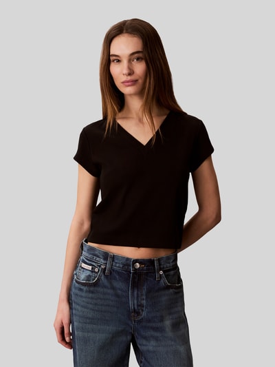 Calvin Klein Jeans Slim Fit T-Shirt aus Baumwoll-Mix Black 4