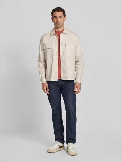 CK Calvin Klein Regular fit overhemdjack met borstzakken Beige - 1