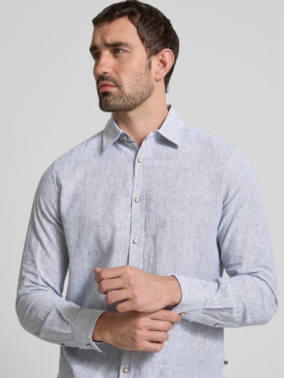 s.Oliver RED LABEL Regular Fit Freizeithemd aus Leinen-Baumwoll-Mix Blau 3