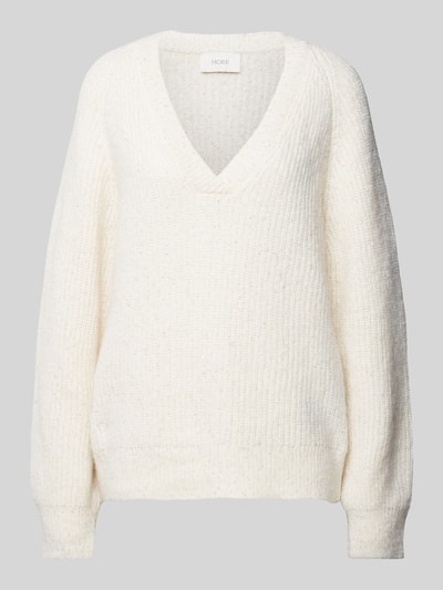 MORE Gebreide pullover met ribboorden Offwhite - 2