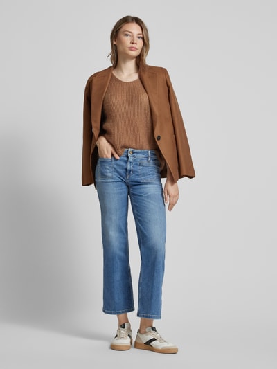 Cambio Wide Leg Jeans mit verkürztem Schnitt Modell 'TESS' Blau 1