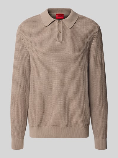 HUGO Regular Fit Strickpullover aus reiner Baumwolle Modell 'SAFFOWL' Mittelbraun 2