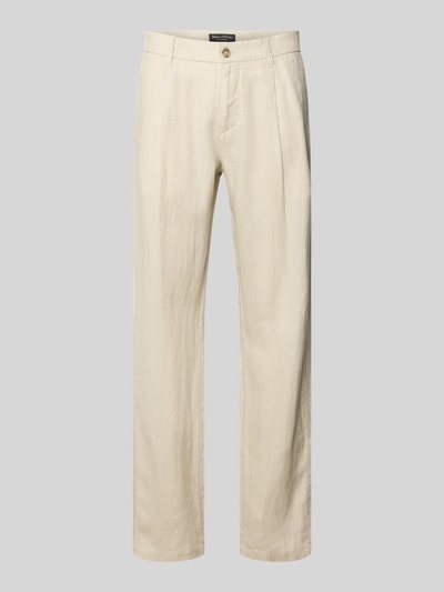 Produktfoto, Tapered Leinenhose mit Gürtelschlaufen Modell 'OSBY JOGGER' von Marc O'Polo, Optik: Unifarben, Bundfalte, Passform: Tapered, Material: Leinen