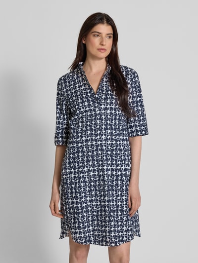 ROBE LÉGÈRE Knielanges Kleid mit Stehkragen Marine 4