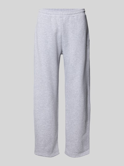 REVIEW Straight Leg Sweatpants mit Label-Print Hellgrau Melange 2