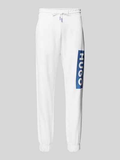 Hugo Blue Regular Fit Sweatpants mit Label-Print Modell 'Nuram' Weiss 2