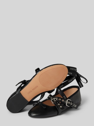 Steve Madden Ballerina's met veters, model 'BAYLEN' Zwart - 4