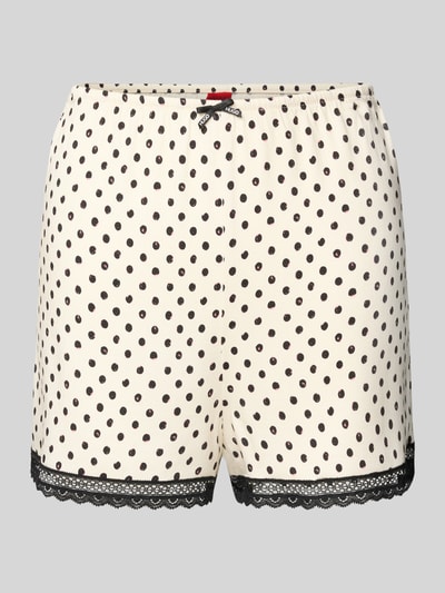 HUGO Pyjama-Shorts mit elastischem Bund Modell 'POLKA' Offwhite 1