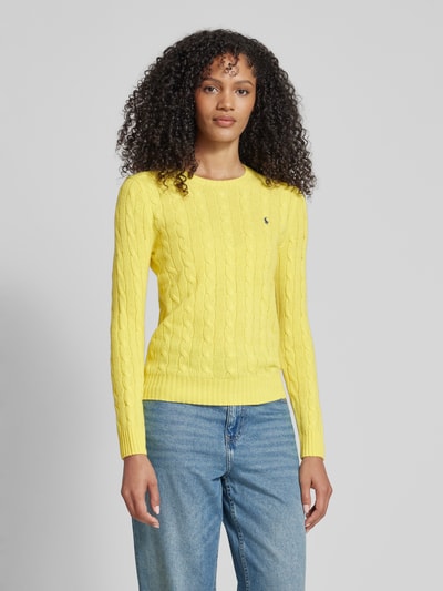 Polo Ralph Lauren Pullover mit Zopfmuster Modell 'JULIANNA' Gelb 4