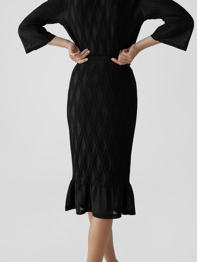 Diane von Furstenberg Midirock mit Strickmuster Schwarz 6