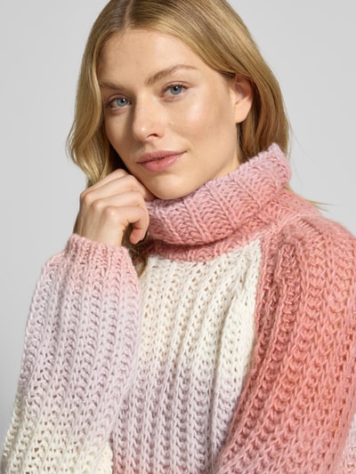 Smith and Soul Sweter z dzianiny z golfem Jasnofioletowy melanż 3