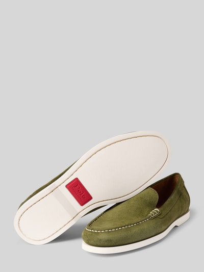 Polo Ralph Lauren Loafers met logodetail, model 'MERTON VENETIAN' Donkergroen - 4