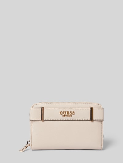 Guess Portemonnaie mit Label-Applikation Modell 'ANADELA' Taupe 1