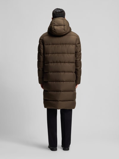 BOSS Regular fit gewatteerde lange jas met tweewegsritssluiting, model 'CENUTO' Olijfgroen - 5