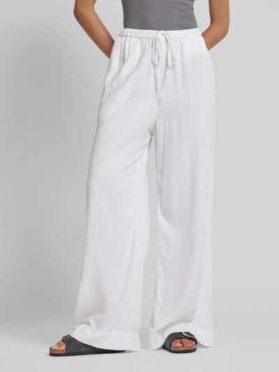 Neo Noir Wide leg stoffen broek met koord, model 'Lissabon' Offwhite - 4