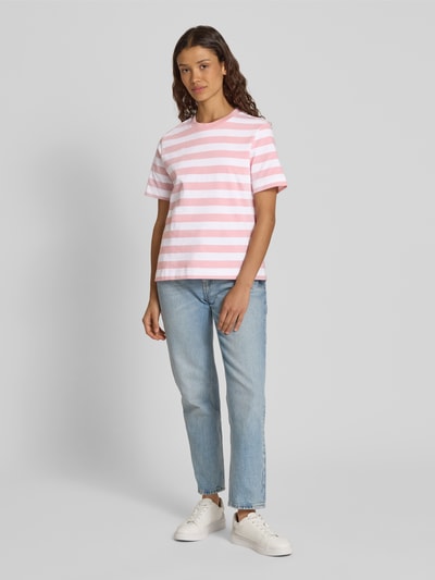 Selected Femme T-shirt z okrągłym dekoltem model ‘ESSENTIAL’ Różowawy 1