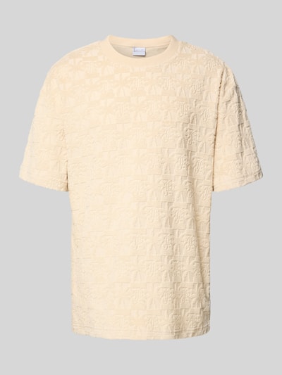 KARL KANI T-shirt in all-over look met ronde hals Zand - 2