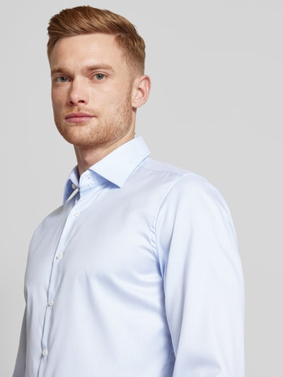 Eterna Slim Fit Businesshemd mit Streifenmuster Bleu 3