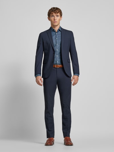 Jake*s Super slim fit zakelijk overhemd met kentkraag Bleu - 1