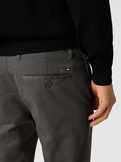 Tommy Hilfiger Chino met fijn motief, model 'BLEECKER' Antraciet - 3