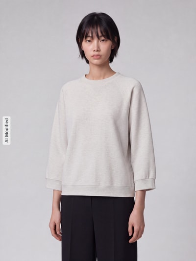 s.Oliver RED LABEL Relaxed Fit Sweatshirt aus Baumwoll-Mix Offwhite 4