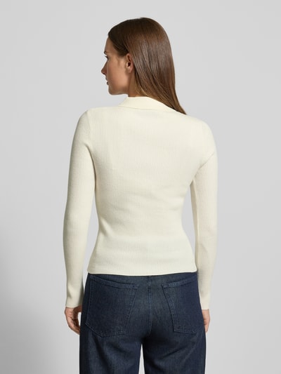 Mango Strickshirt mit Polokragen Modell 'TWENTIES' Offwhite 5