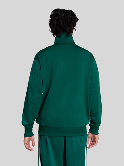 adidas Originals Relaxed Fit Sweatjacke mit Logo-Stitching Modell 'FIREBIRD' Dunkelgruen 4