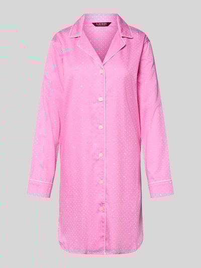 Lauren Ralph Lauren Relaxed Fit Nachthemd mit Viskose-Anteil Modell 'Notch' Roze - 1