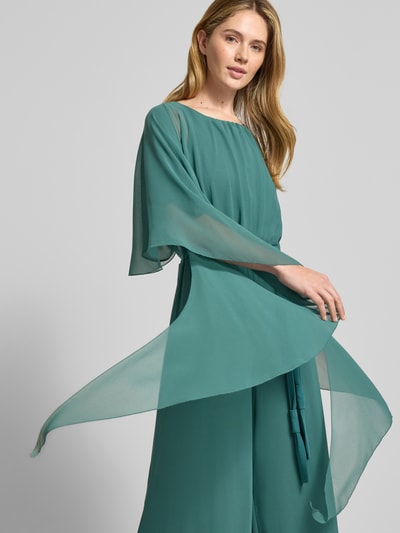 Kobiece modelka nosi Etola aus Chiffon mit Knopfverschluss von Vera Mont, lekki szyfon, jednolity kolor, Szerokość w rozmiarze, zapięcie na guzik, nahaufnahme górnej części ciała.