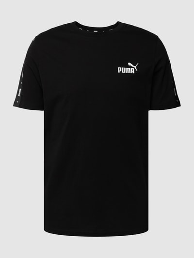 PUMA PERFORMANCE T-shirt met labelprint, model 'Tape Tee' Zwart - 2