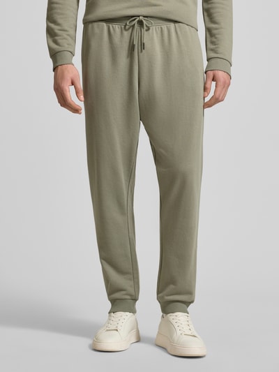 Tommy Hilfiger Regular fit sweatbroek van katoenmix Kaki - 4