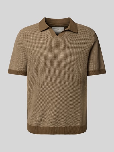 Jack & Jones Premium Regular fit poloshirt met V-hals, model 'CEASTON' Cognac - 2