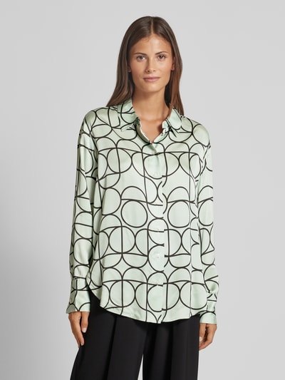 Someday Regular fit blouse met platte kraag, model 'Zeline' Mintgroen - 4