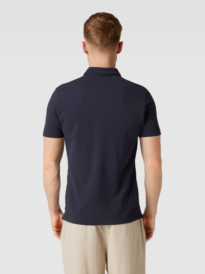 s.Oliver RED LABEL Poloshirt in gemêleerde look, model 'Washer' Marineblauw - 5
