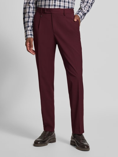 Antony Morato Slim fit stoffen broek met bandplooien, model 'LUIS' Bordeaux - 4