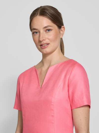 WHITE LABEL Knielanges Kleid mit V-Ausschnitt Pink 3