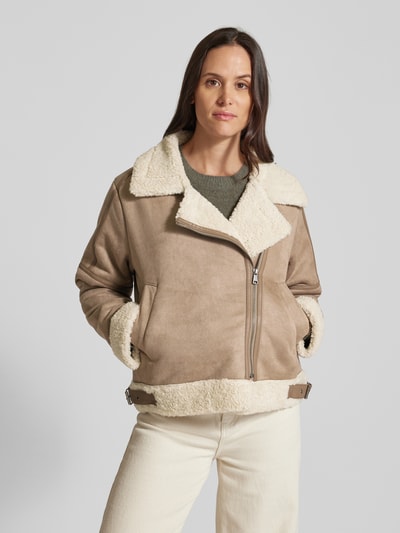 moves Jas met asymmetrische ritssluiting, model 'Elira 3669' Beige - 4