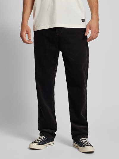 Calvin Klein Jeans Straight leg corduroy broek met achterzakken, model 'CORDUROY' Zwart - 4