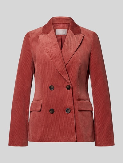 Produktfoto, Regular Fit Blazer aus Cord von Christian Berg Woman Selection in Rostrot mit Reverskragen und Pattentaschen, Cordstruktur, Vorderansicht