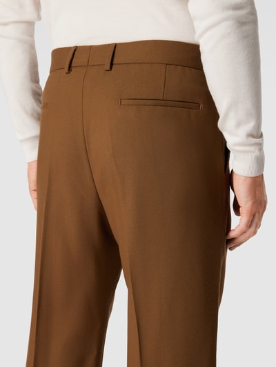 Strellson Pantalon met persplooien, model 'Joe' Middenbruin - 3