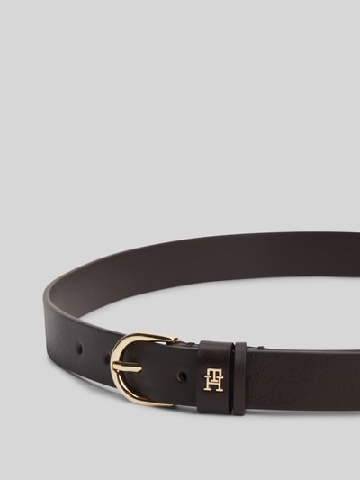 Tommy Hilfiger Riem van echt leer met logo-applicatie Donkerbruin - 2