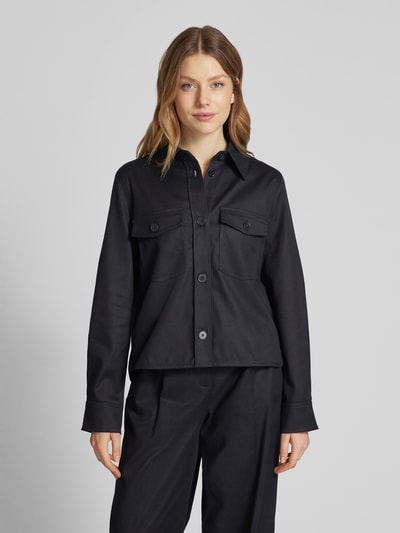 Marc O'Polo Boxy Fit Overshirt aus Bio-Baumwoll-Lyocell-Mix Marine 4