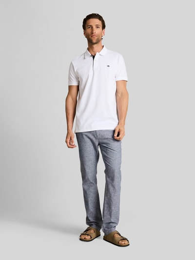 Tom Tailor regular fit chino van linnen-katoenmix Donkerblauw gemêleerd - 1