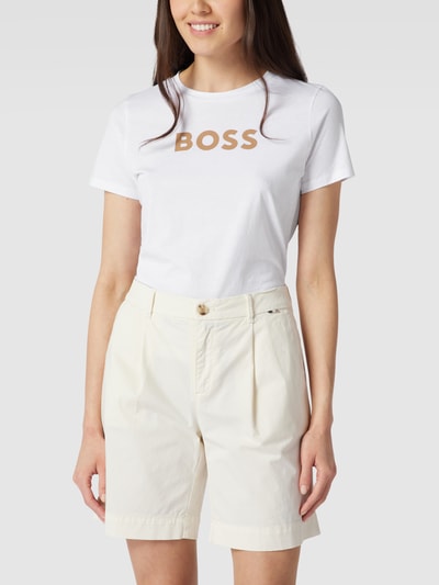 BOSS Orange T-Shirt mit Brand-Schriftzug Modell 'Elogo' Weiss 4