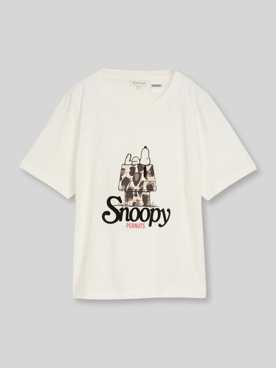 Tom Tailor Loose Fit T-Shirt aus reiner Baumwolle mit Peanuts-Print Offwhite 2
