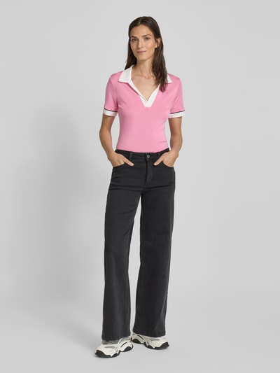Liu Jo White Poloshirt met labeldetail Roze - 1