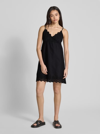 Only Leicht ausgestelltes Minikleid mit Lochspitze Modell 'LOU LIFE' Black 1